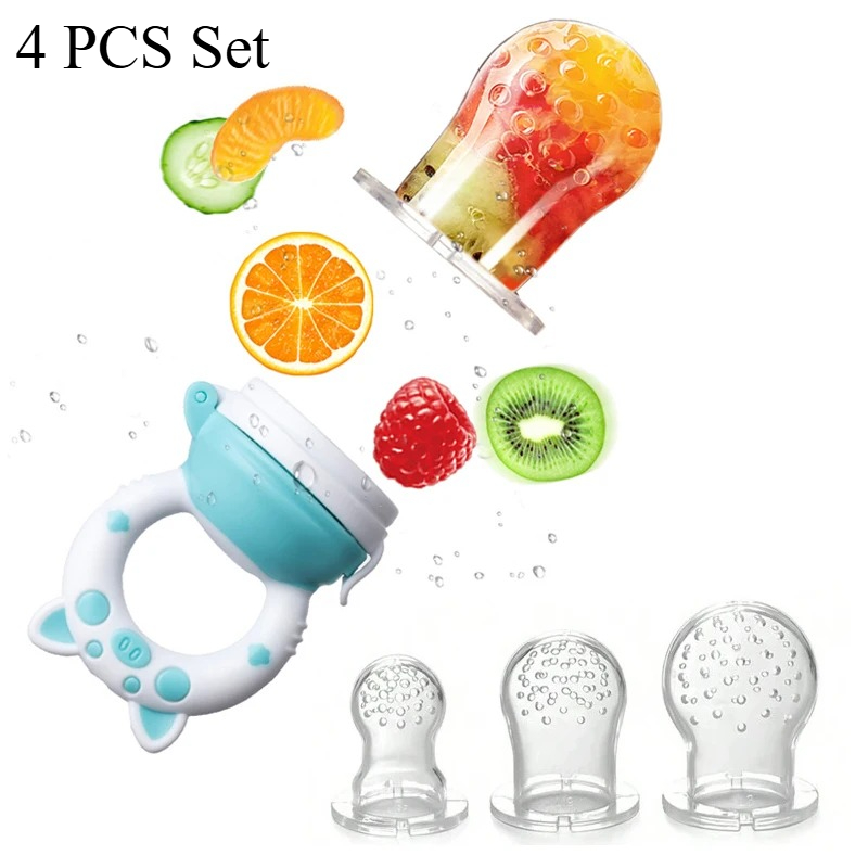 Baby Food Pacifier - 4pcs/set Silicone Fruit & Vegetable Feeder